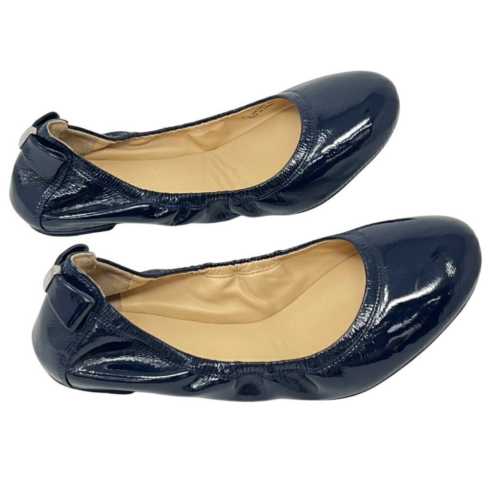 NEW Cole Haan Manhattan Bow Ballerina Flat, Navy, 8.5